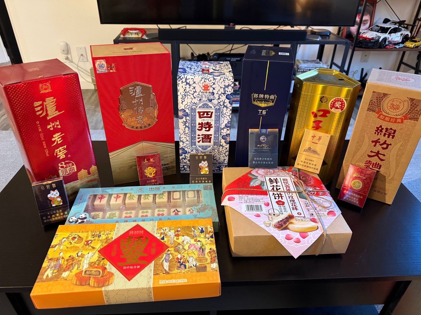 Gift boxes and food packages on a table, Shanghai